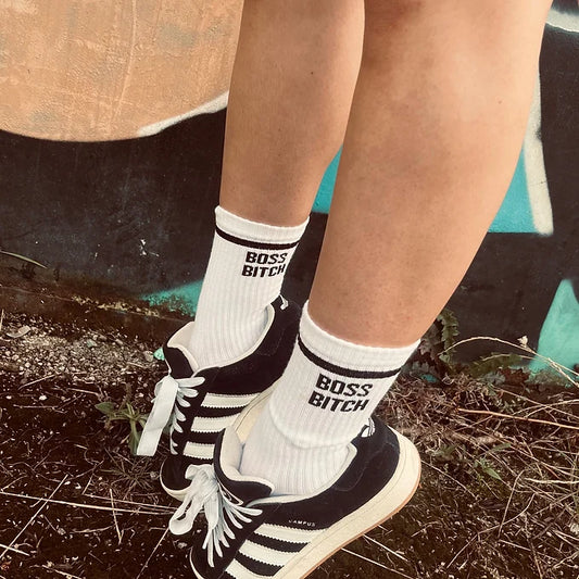 Stride in Empowerment: Custom BOSS BITCH SOX by SOX UK