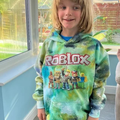 Kids Roblox hoodie personalised option sox UK Sox UK